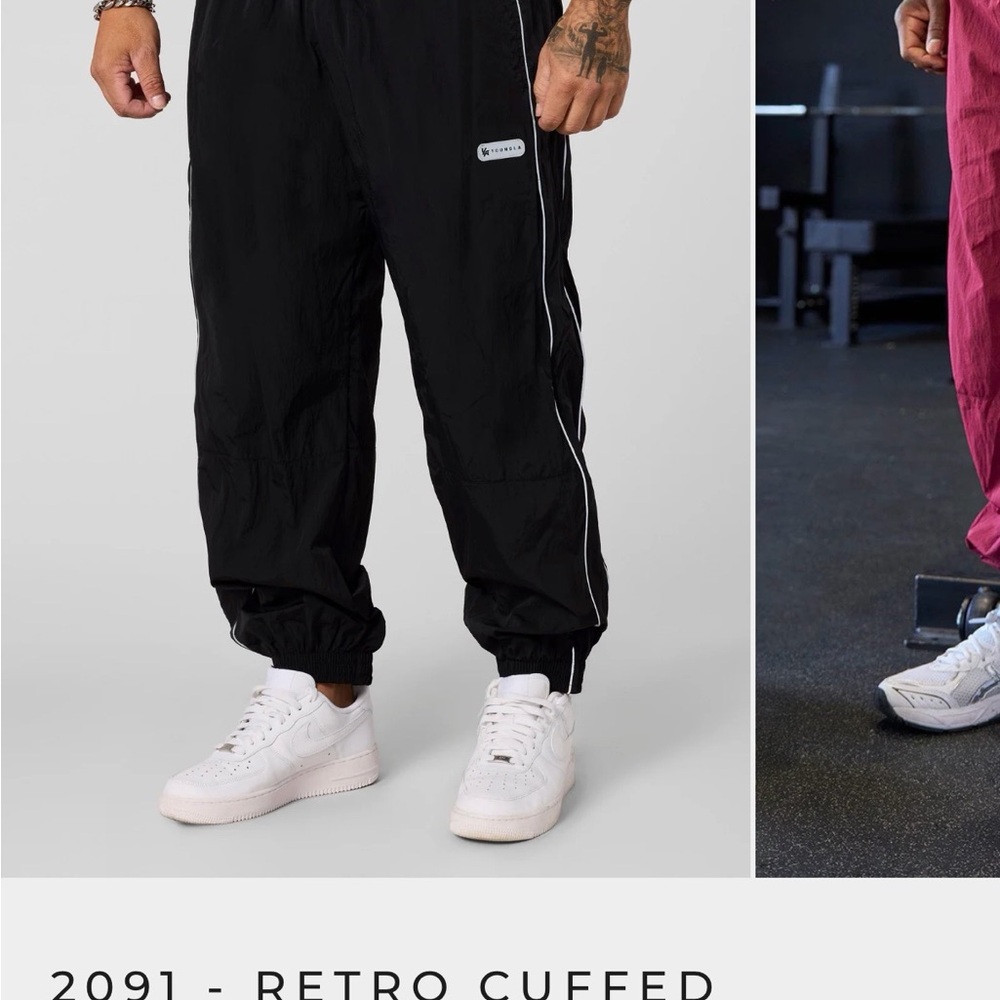 Young’s Black Retro Cuffed Men Pants Large